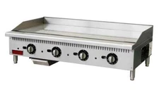 Omcan USA 47373 48" Countertop Thermostatic Gas Griddle, 1" Steel Plate, 112....