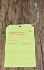 British Airways Cabin Crew Luggage Label Airline memorabilia VGC retro Airlines