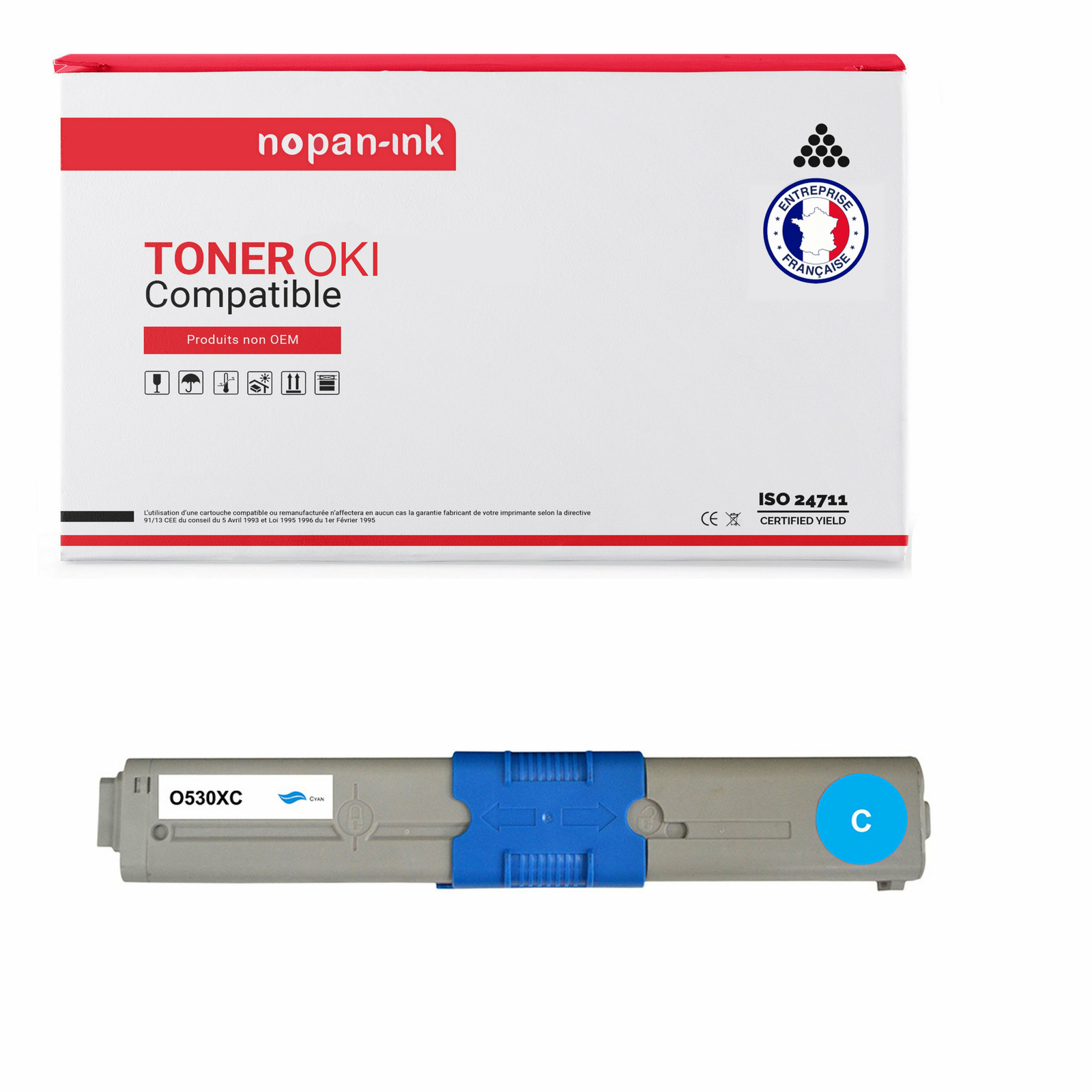Toner cyan 44469724 NOPAN-INK compatible avec imprimantes OKI