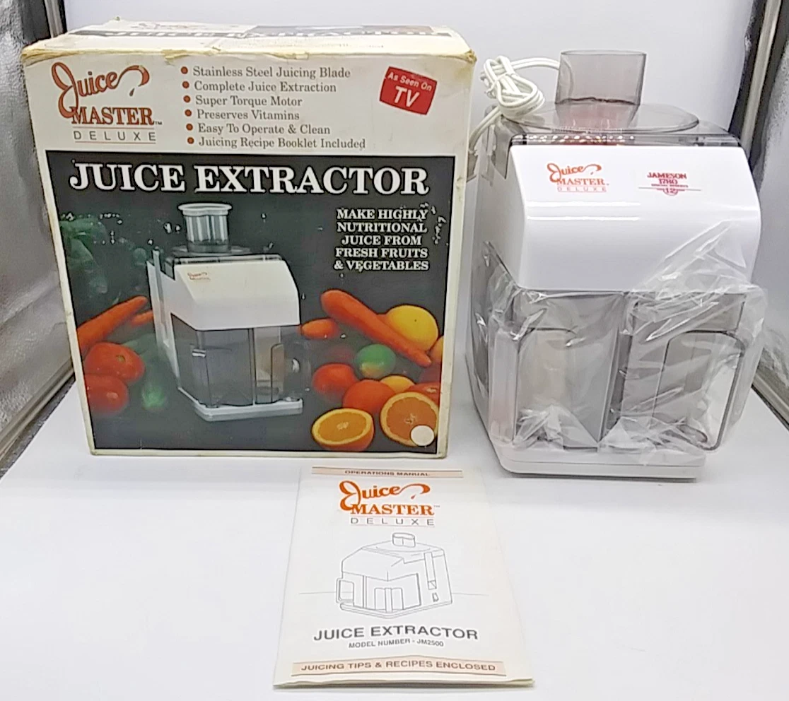 VTG 1991 Juice Master Deluxe Juice Extractor As Seen on TV w/ Manual & Recipes