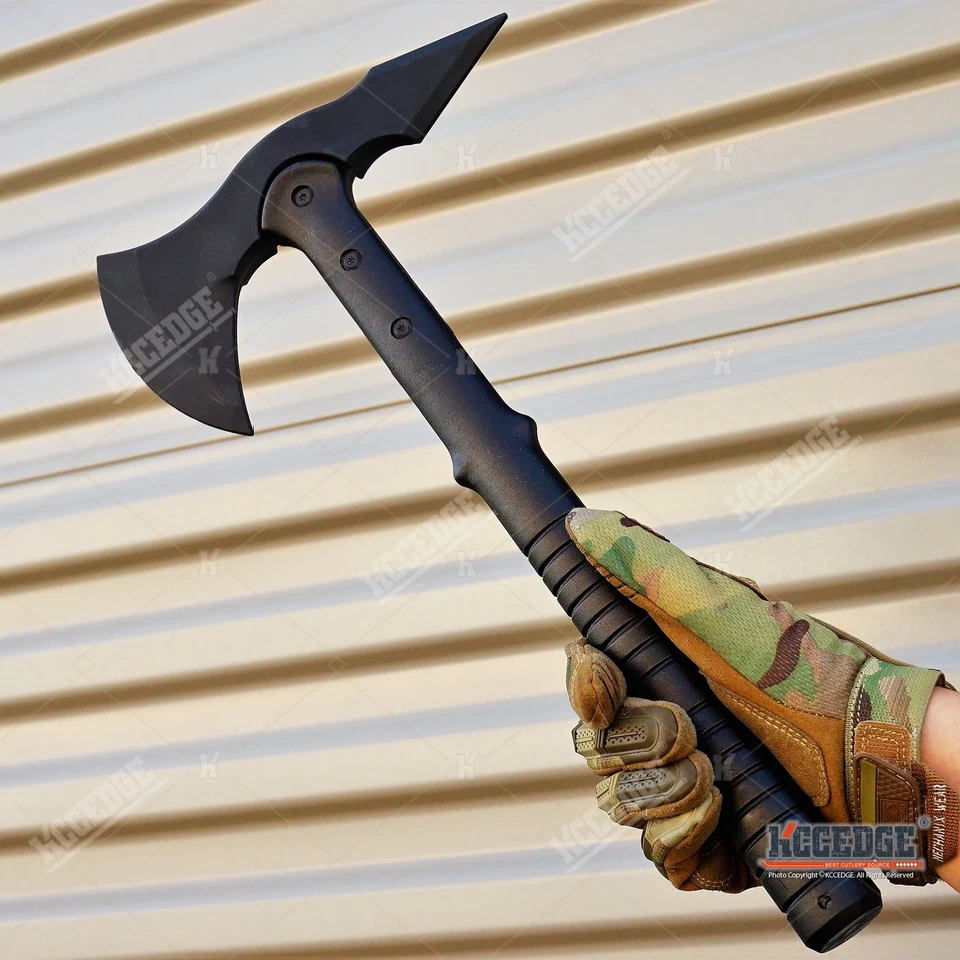 15.5" Black Rubber Training Tactical Axe w/ Functional Fiberglass handle - Image 2 of 4