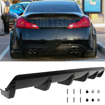 Glossy Rear Bumper Diffuser Lip 6 Shark Fins Spoiler For Infiniti G35 G37 Sedan