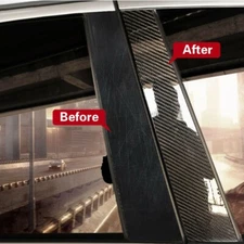 5D Carbon Fiber Texture Car Pillar Posts Door Trim Cover Decal Trim Set Stickers