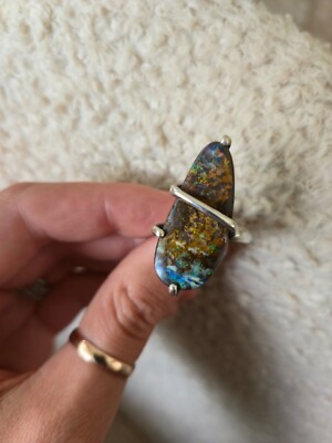 .925 Sterling silver Boulder Opal Ring (custom made)
