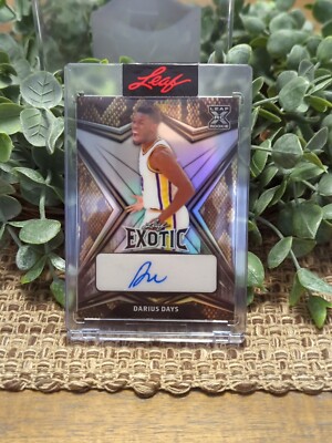 Darius Days Rockets Card DARIUS DAYS 2022 LEAF EXOTIC BASKETBALL Snakeskin AUTOGRAPH CARD 9/10 ...