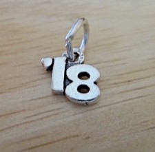 Sterling Silver 9x9mm Small '18 Birth Anniversary Wedding Graduation 2018 Charm