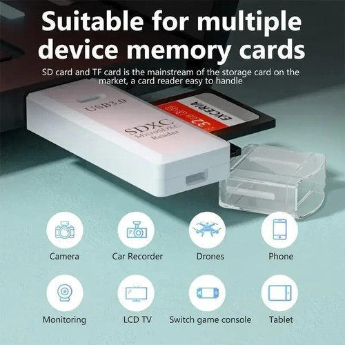 USB 3.0 Card Memory Reader Multiport Hub SD TF SDHC SDXC Micro Splitter Adapter - Picture 10 of 13