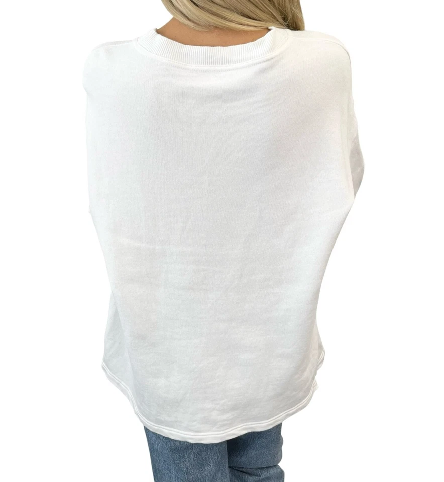 FENDI Vintage Big Logo Sweatshirt Top #40 White Cotton Pullover Long Sleeve - Image 4 of 4