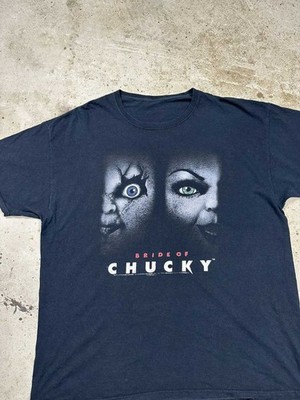 Vintage Bride of Chucky Black Promo Tee T Shirt Movie SC410 FREE SHIPPING