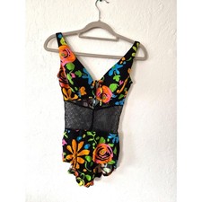 1964 Vintage Cole of California Scandal Suit  Floral Fishnet Mesh Swimsuit 12