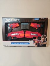 Zuru X-Shot 4 Gun Bundle - 2x Reflex 6 2x MK 3 with 24 Foam Darts NEW