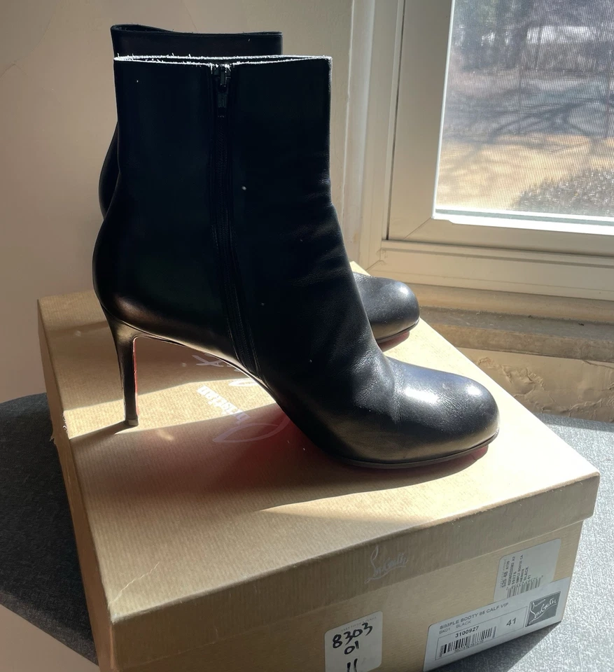Christian Louboutin Botín Simple 85 Becerro VIP Cuero Negro Talla 41/11 Foto 2 de 4