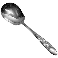Rose & Leaf Pattern by National Silver Co. Silverplate Casserole Berry Spoon