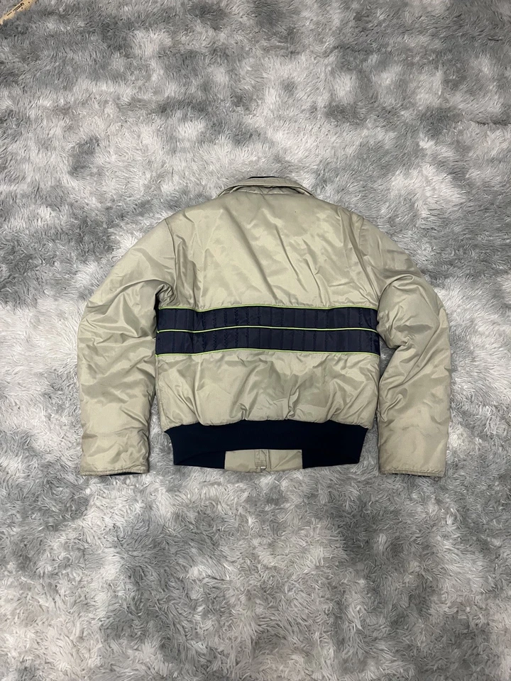 CHAQUETA DE INVIERNO YAMAHA DE COLECCIÓN Motonieve Esquí Nylon Abrigo Plateado Azul Verde Neón Damas Foto 3 de 3