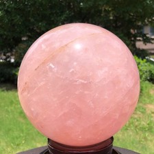11.66LB Large Natural Pink Rose Quartz Sphere Crystal Ball Reiki Healing