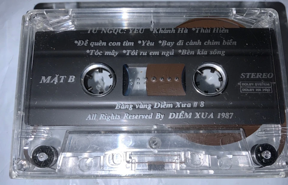Vintage 1987 Vietnamese Cassette Tape - Bang Vang Diem Xua #8 Tu Ngoc Yeu Foto 3 de 4
