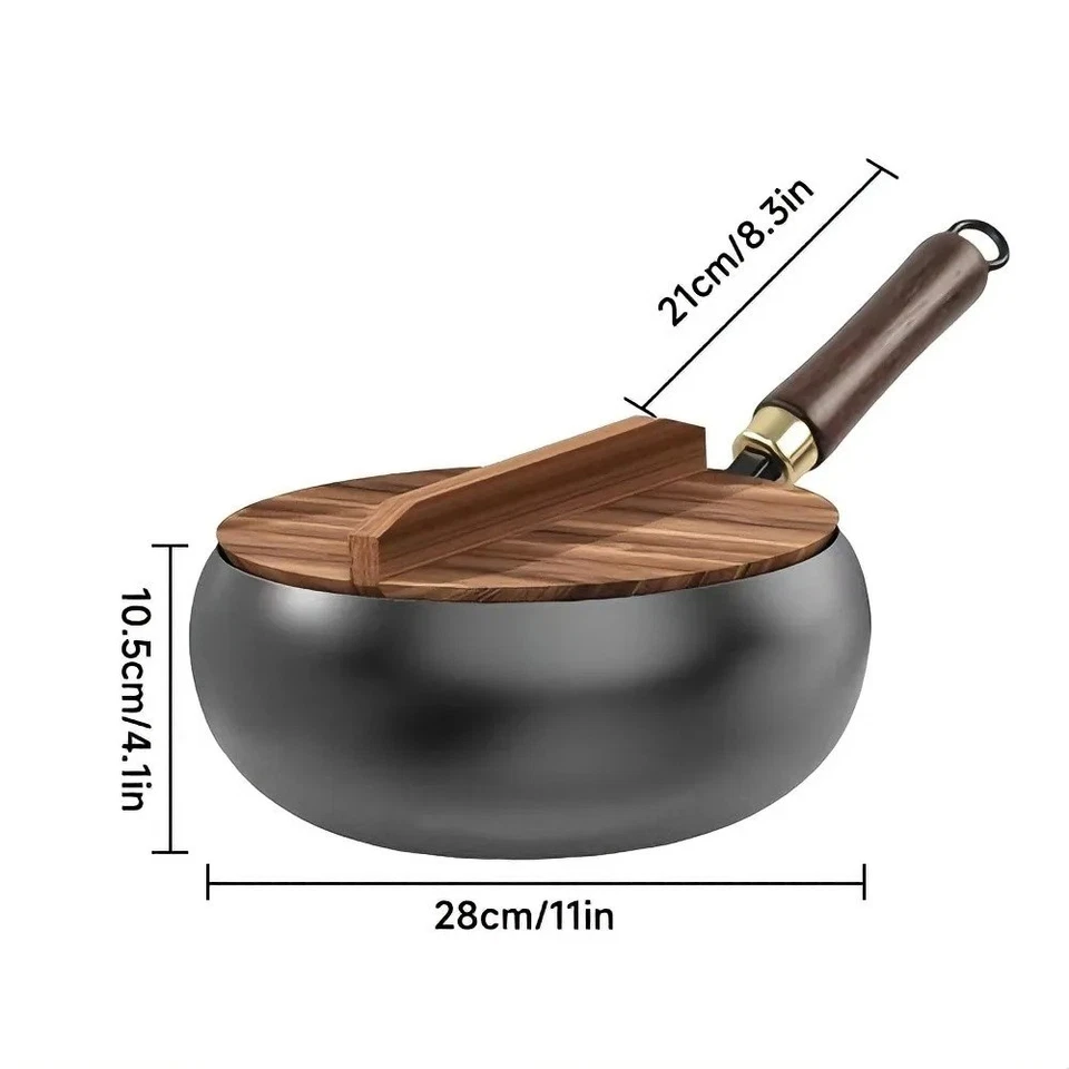 28cm Gusseisen-Bratpfanne Antihaft-Pizzapfanne Eierpfanne Pfannkuchenpfanne Stea - Bild 4 von 4