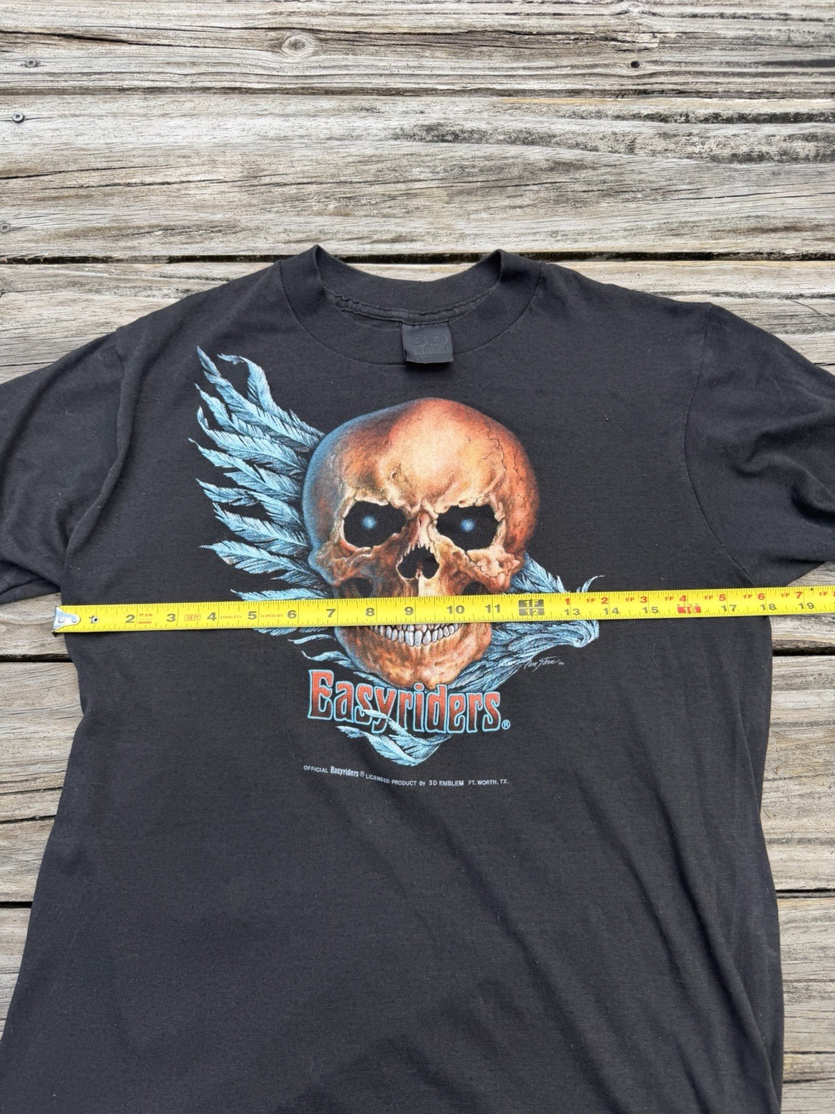 80s Harley Davidson 3D Emblem EasyRiders tee with win… - Gem