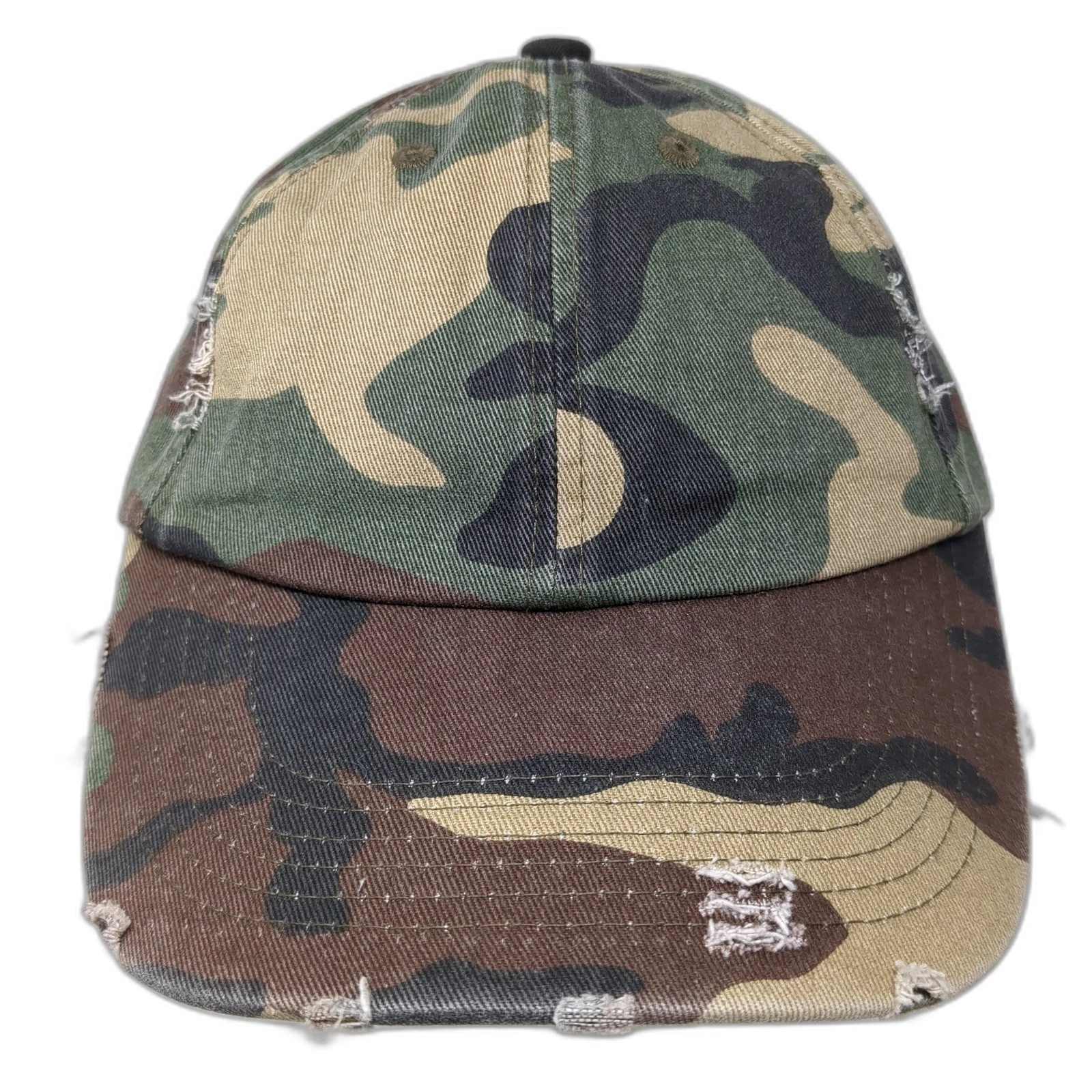 District Slideback Baseball Cap Multi One Size Adjustable Distressed Camouflage