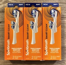Spinbrush Smart Clean Electric Toothbrush Refills Soft 2 Ct Lot of 3
