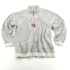 Vintage Disney Store Tigger 1/4 Zip Fleece Oversized Sweatshirt Gray Size XXL