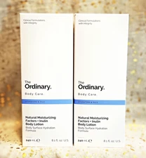 2x~The Ordinary~Natural Moisturizing Factors + Inulin Body Lotion~8.1oz each~NIB