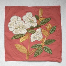 Pottery Barn Accent Pillow Cover Floral Embroidery Soutache Decor Boho 20x20"