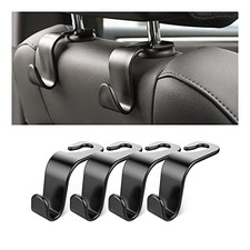 Car Back Seat Headrest Hooks, 4 Pack Black Stylish Back Seat Hanger for Black2