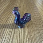 Fenton Vintage  Carnival Iridescent Glass Rooster 3in Tall.