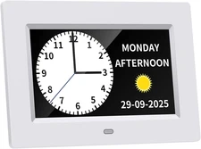 7 Inch Digital Calendar Digital Clock, Dementia Alarm Clock Large Display Smart 