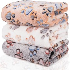 3Pack Warm Pet Mat Small Paw Print Cat Dog Puppy Fleece Soft Blanket Bed mat