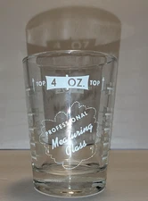 4 oz. Bar & Kitchen PROFESSIONAL MEASURING GLASS Tempered Jigger Shot VTG LIBBEY