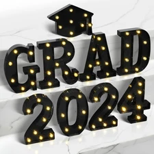 KatchOn, Black Light Up 2024 Grad Sign - 8.5 Inch | Neon Graduation Sign | 20...