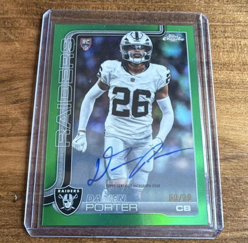 Topps 2025 Topps Chrome Football Darien Porter Rookies Auto Var Green /99 #RA-DP