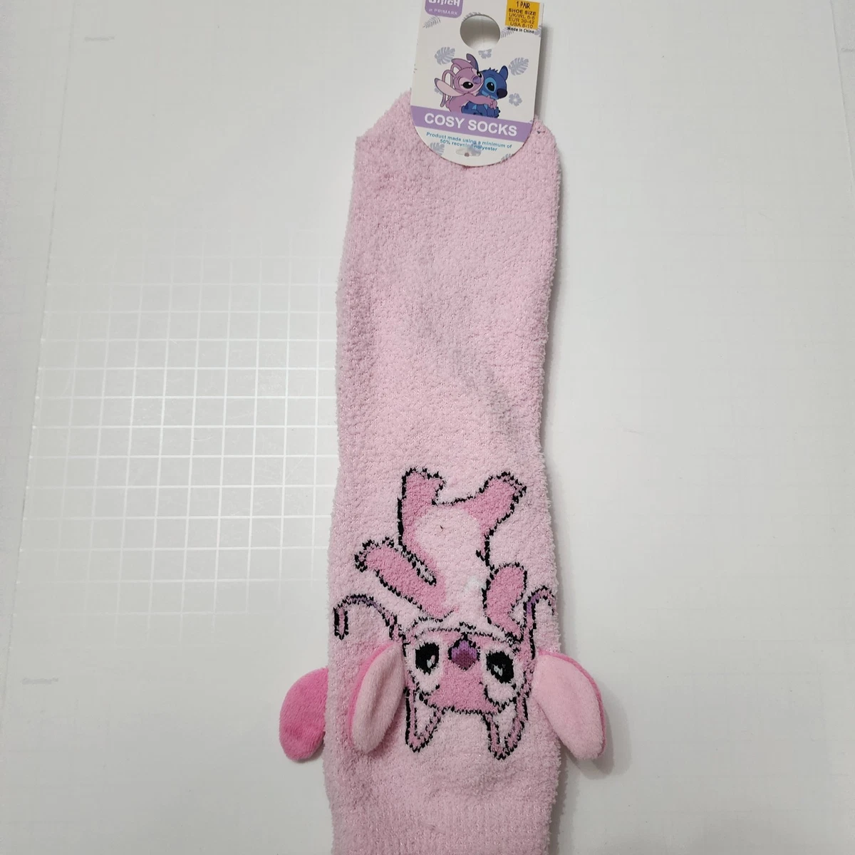 Primark Stitch Rosa Ángel Acogedores Calcetines Orejas Suave Cálido Disney EE. UU. 6-10