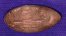 HAWAII COCOS COFFEE HOUSE HONOLULU 1960-1986 Elongated Pressed Copper Penny