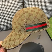 NEW GUCCI HAT Brown ,MEN'S/WOMEN,CANVAS BASEBALL CAP,ADJUSTABLE,SIZE M
