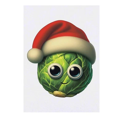 AZEEDA 'Brussels Sprout Wearing Santa Hat' Temporary Tattoos / Transfers (TO00092987)