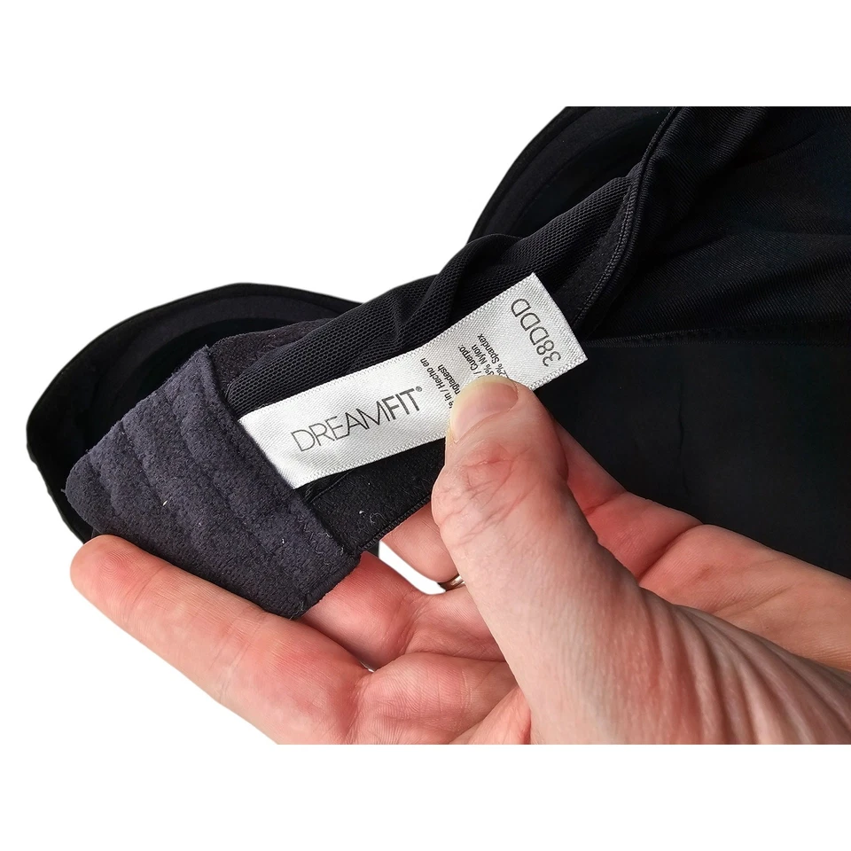 Sujetador Camiseta Clásica Dreamfit Mujer Talla 38DDD Negro Sólido Foto 4 de 4