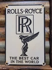 VINTAGE ROLLS ROYCE PORCELAIN SIGN OLD ENGLAND LUXURY AUTOMOBILE AUTO GAS CAR