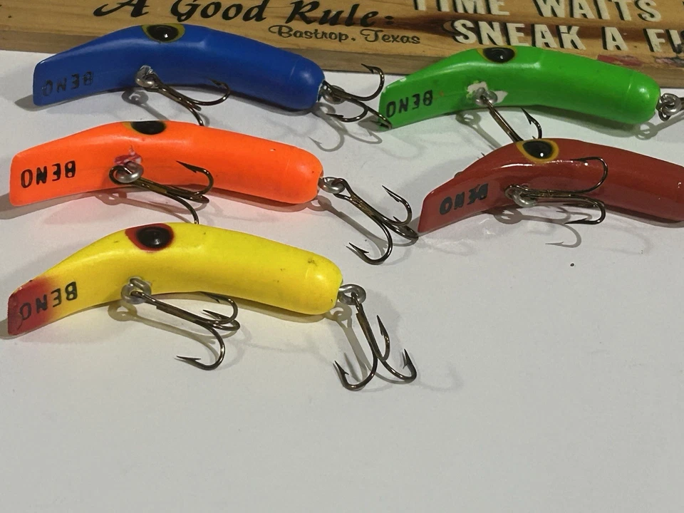 ЛОТ ИЗ 5 BENO рыболовные приманки приманки б/у снасти коробка найти - Изображение 2 из 4