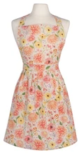 Now Designs Cottage Floral Cotton Kitchen Apron with Two Pockets, 28 x 29 in
