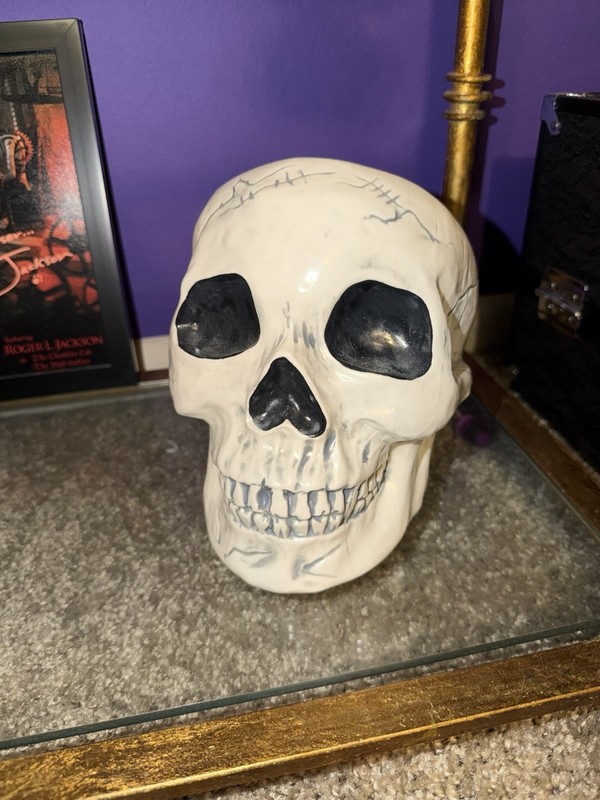 Goth skull skeleton ceramic candle holder room decor statue figure organizer
