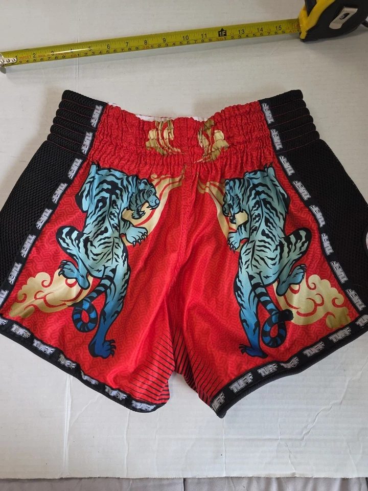 Pantalones Cortos Tuff Boxing Muay Thai Estilo Retro Micro Tela Blanco Tigre Talla L Foto 2 de 4