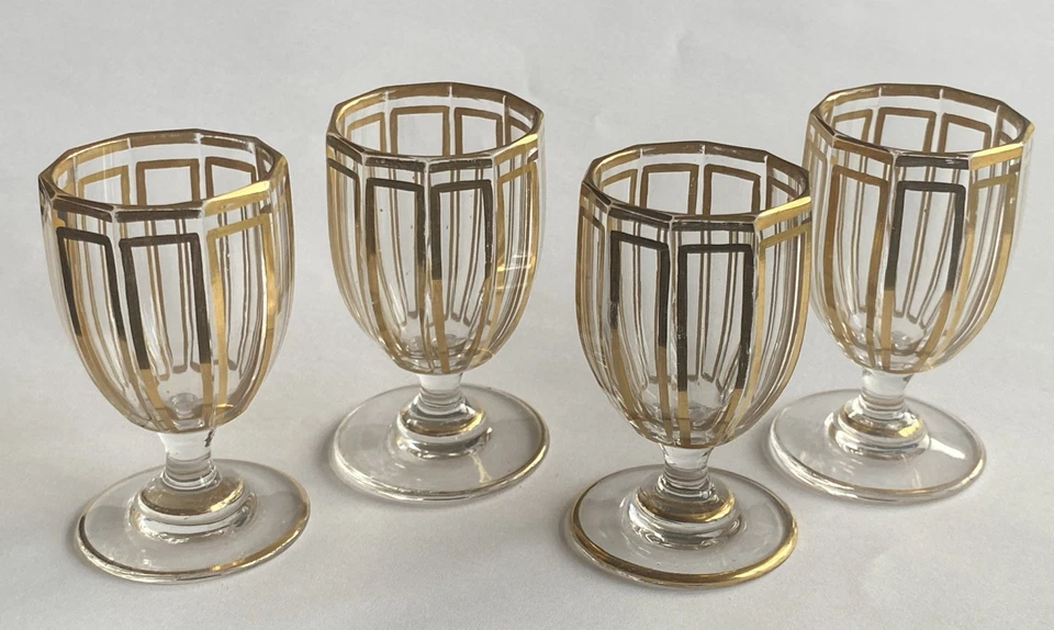Verre à Cave À Liqueur en Cristal Baccarat Doré À L’or Fin (à la pièce) - Photo 1/4
