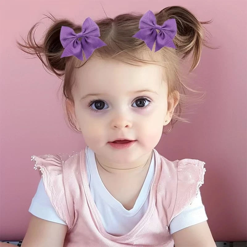 Corbatas de pelo con lazos para bebés niñas, soportes elásticos de cola de caballo de 3 pulgadas verde.  Foto 4 de 4