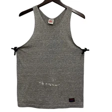 Vintage Nike Gray/Red 80's/90's Womens Single Stitch Gray Tank Top Made in USA L