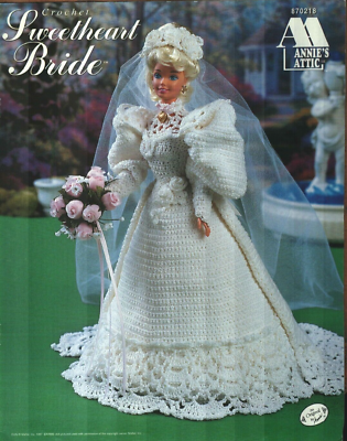 NEW SWEETHEART BRIDE GOWN FASHION DOLL DRESS ANNIE'S CROCHET PATTERN BOOK