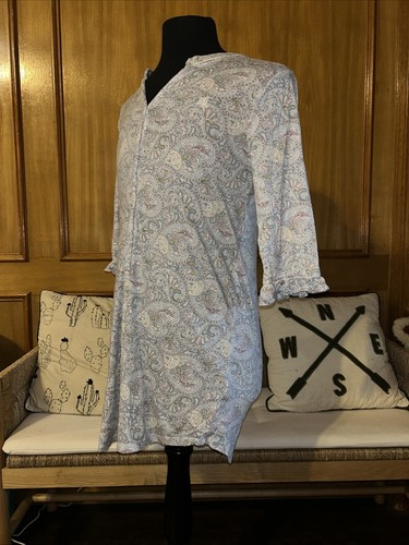 Lauren Ralph Lauren Women’s Paisley Nightgown Shirt Size M EUC Black Label - Picture 8 of 13
