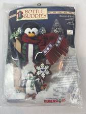 Dimensions Bottle Buddies Penguin Craft Kit Swoosh Slide Felt Fabric Embroider